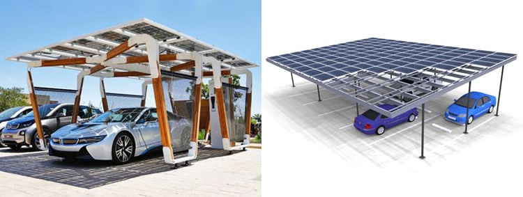 Solar Carport Auto Luxury Design Solar Carport with Electric Car Solar Mounting for Car Port