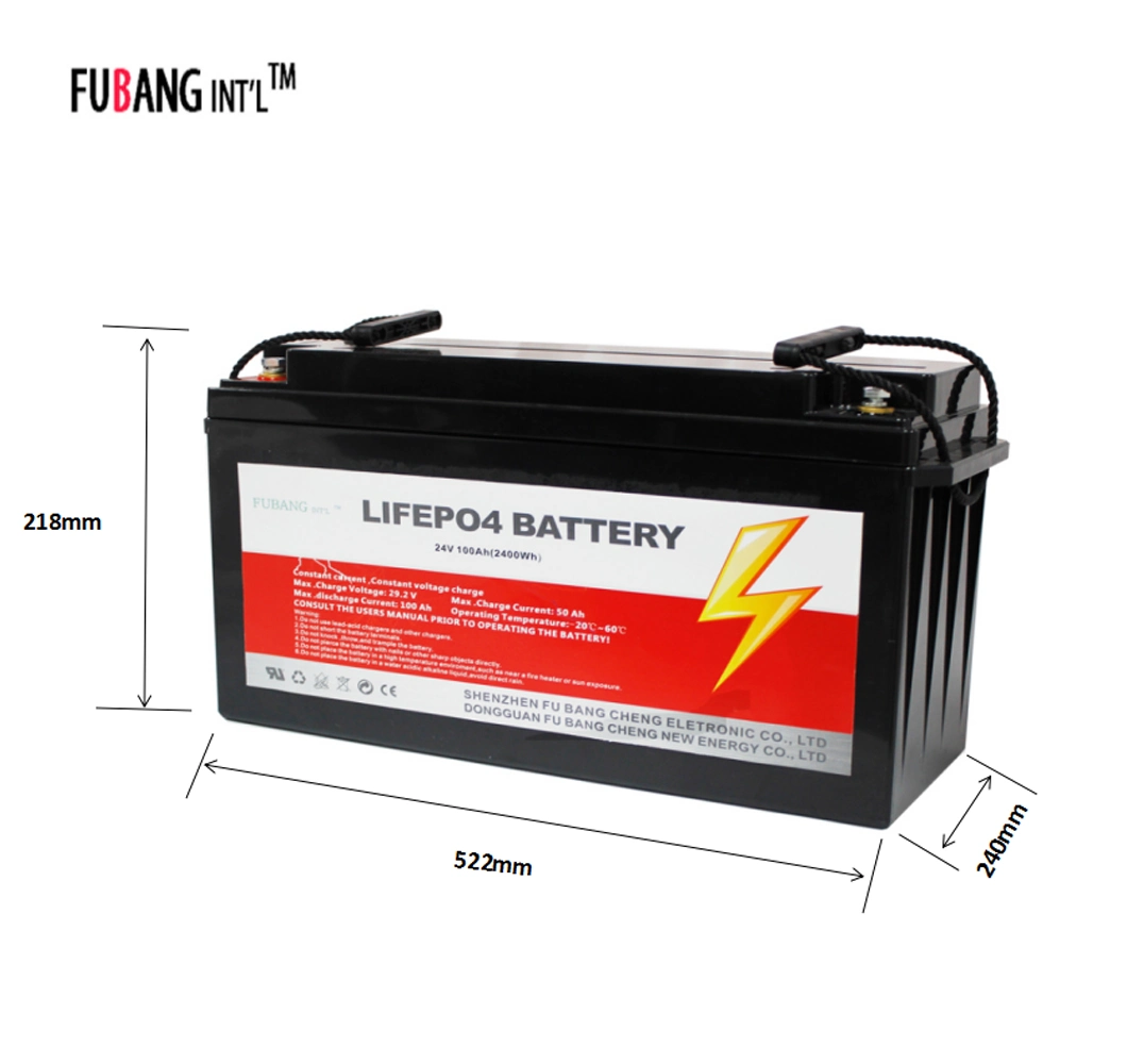 Customized Deep Cycle Rechargeable LiFePO4 Solar Energy Storage System Battery 24V100ah